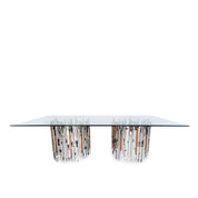 illusion rect silver dining table