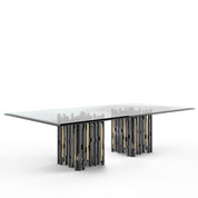 illusion rect sqb smoked black tgss dining table