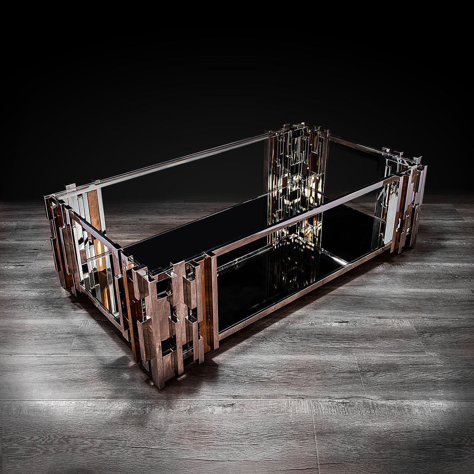 illusion rectangular silver allamoda coffee table