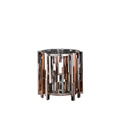 illusion round silver end table