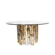 Illusion Round Titanium Gold Dining Table