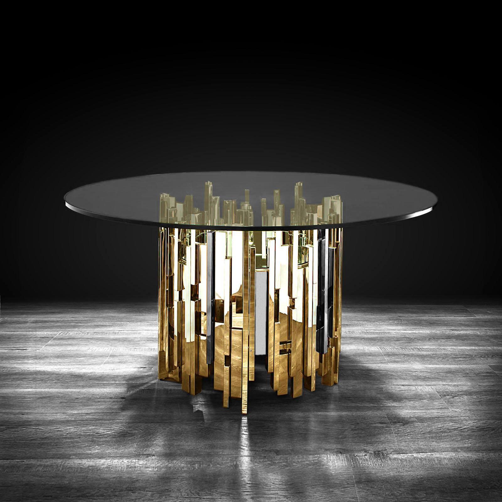 illusion round tgss modern dining table