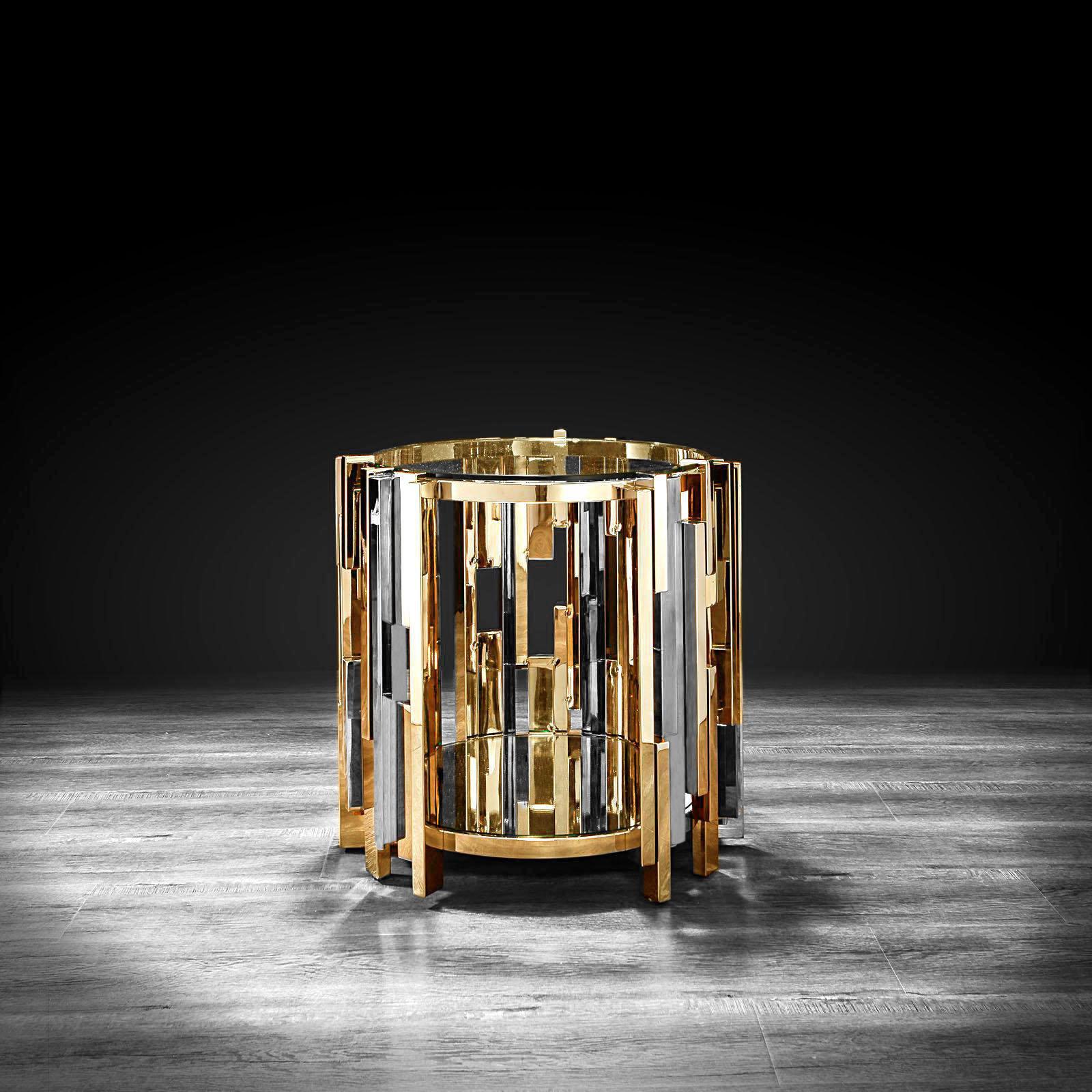 illusion round tgss modern end table