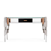 illusion silver console table