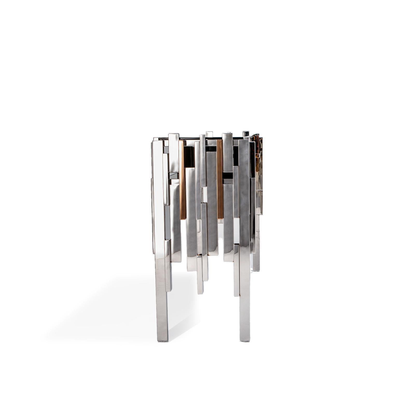 illusion silver stylish 7 console table