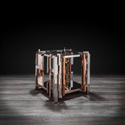 illusion square silver stylish end table