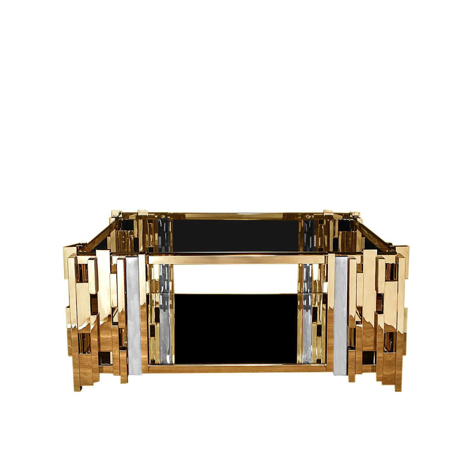 Illusion Square Titanium Gold Coffee Table