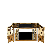 Illusion Square Titanium Gold Coffee Table