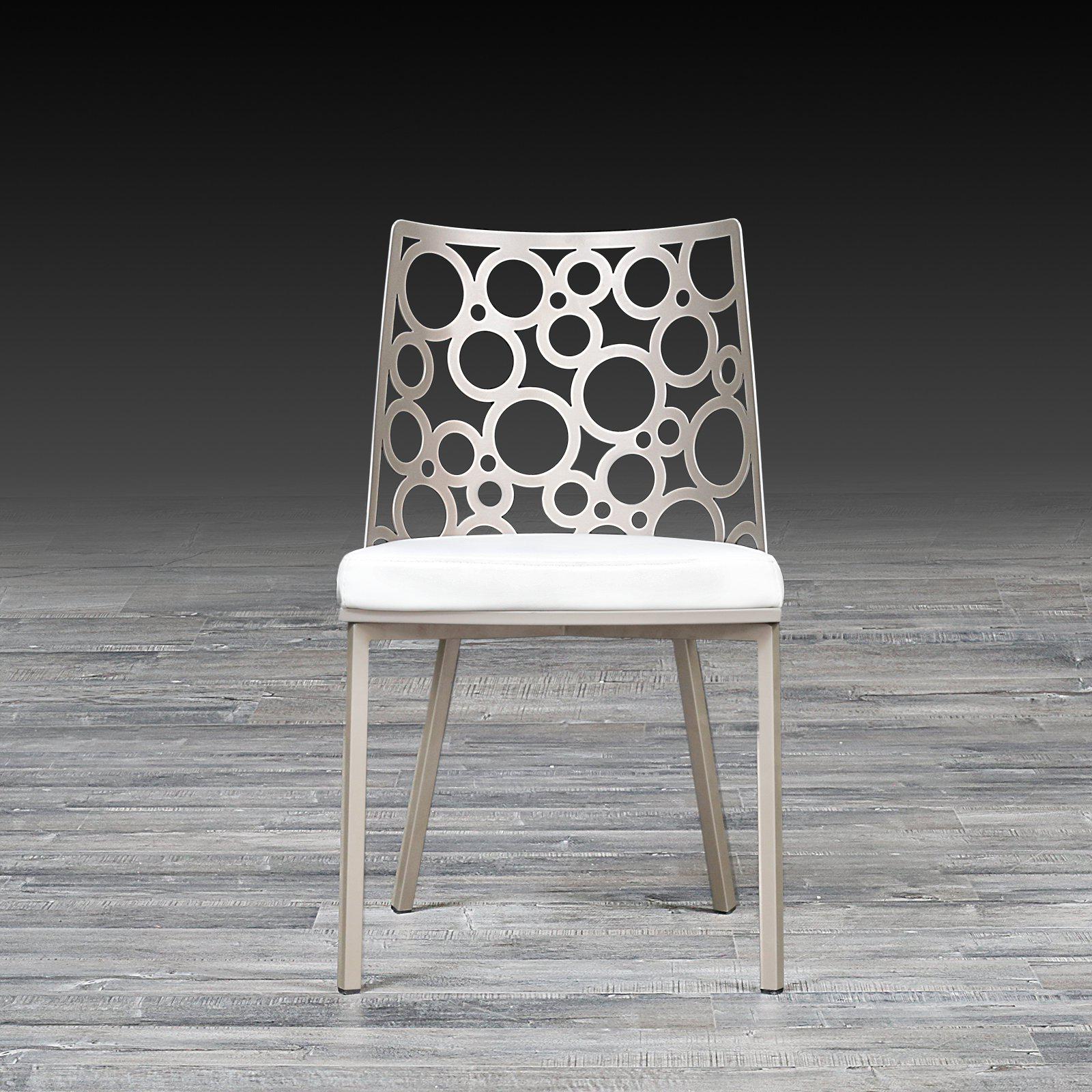 levine white modern dining chair