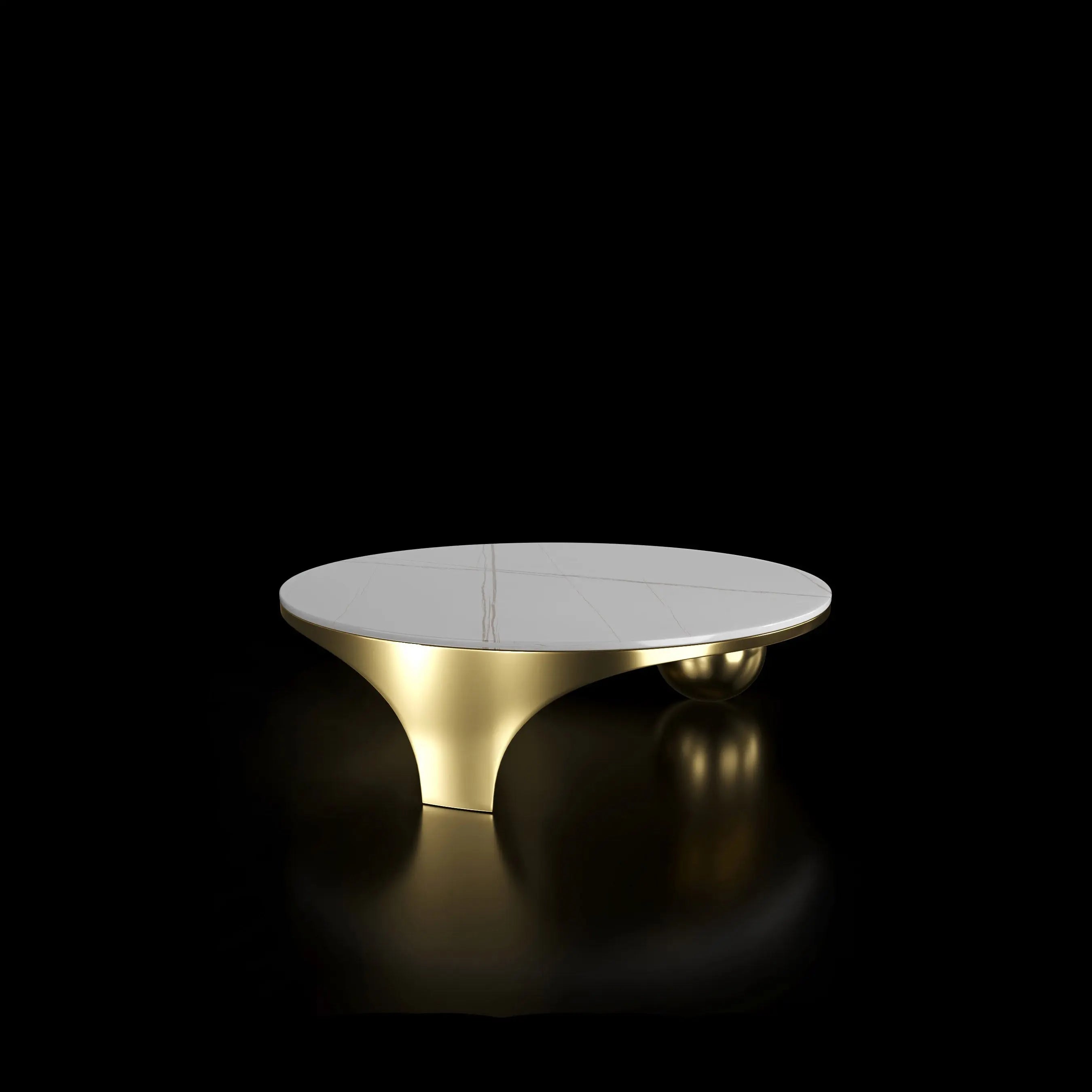 Libero Titanium Gold Round Coffee Table   My Store  Coffee Table