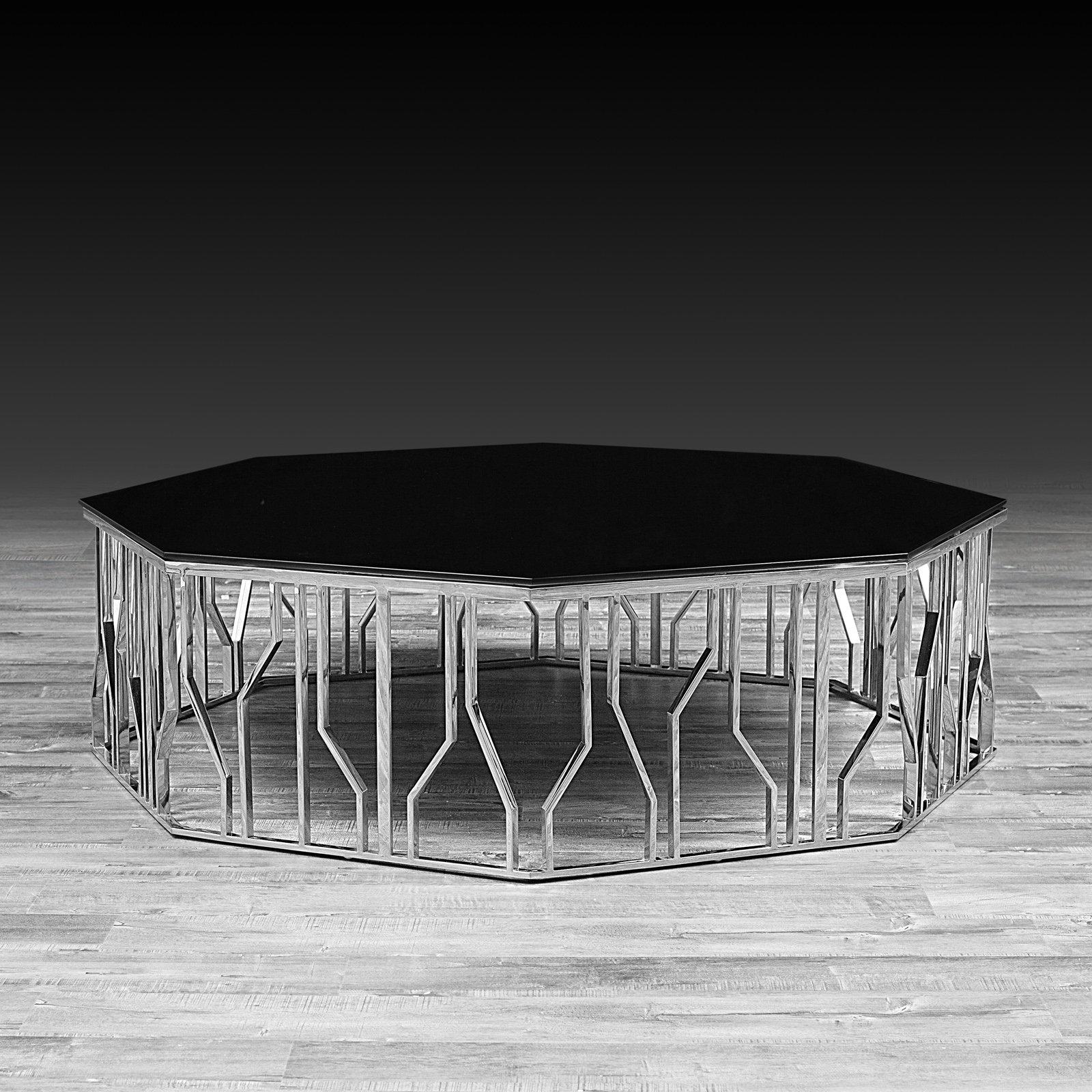 lorensia large silver stylish coffee table