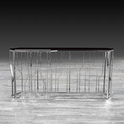 lorensia lg silver glass modern console table