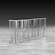 lorensia lg silver glass stylish console table