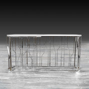 lorensia lg silver marble modern console table