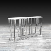 lorensia lg silver marble stylish console table