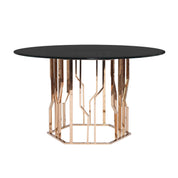 lorensia rg rnd black dining table