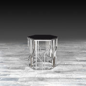 lorensia silver modern end table