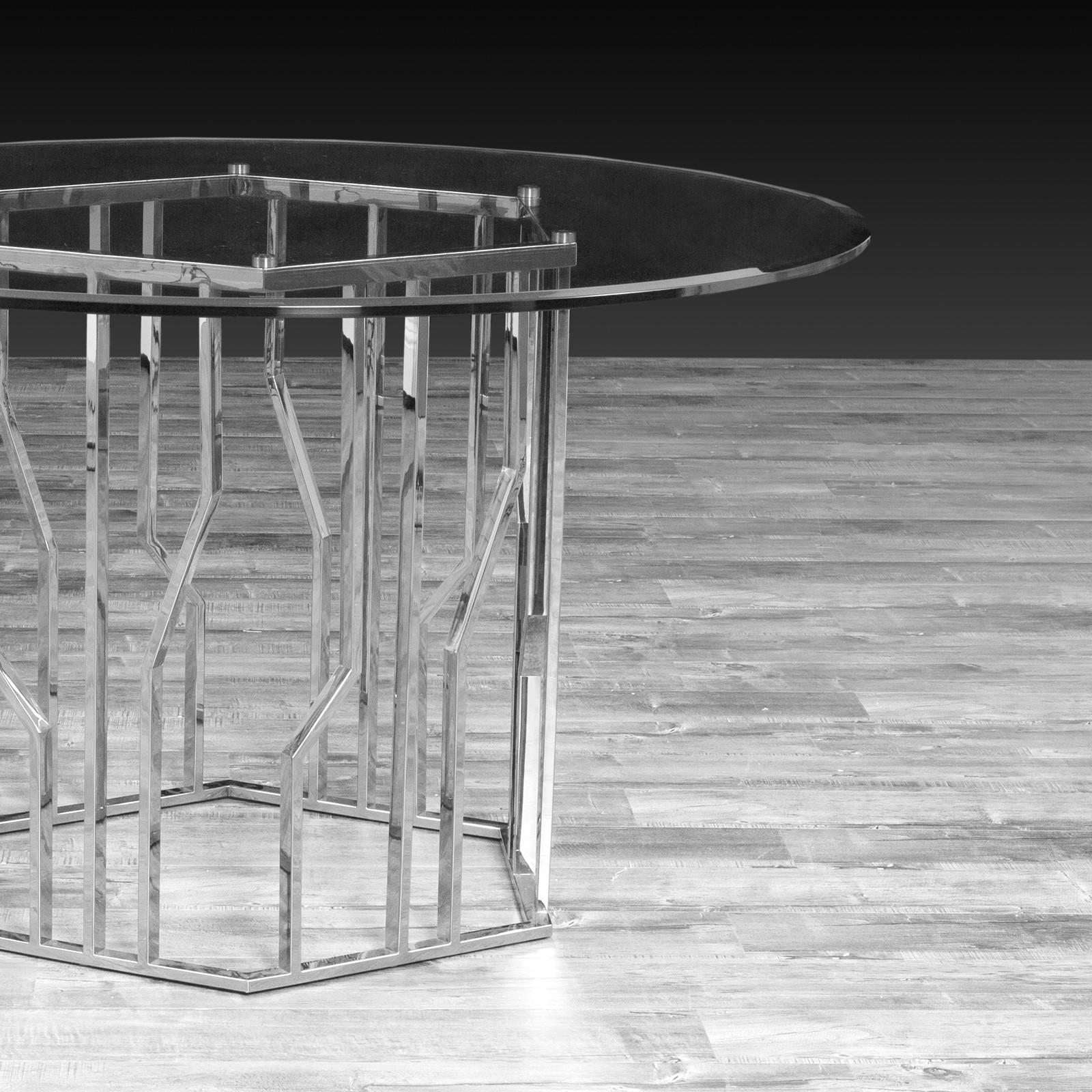 lorensia silver rnd glass allamoda dining table