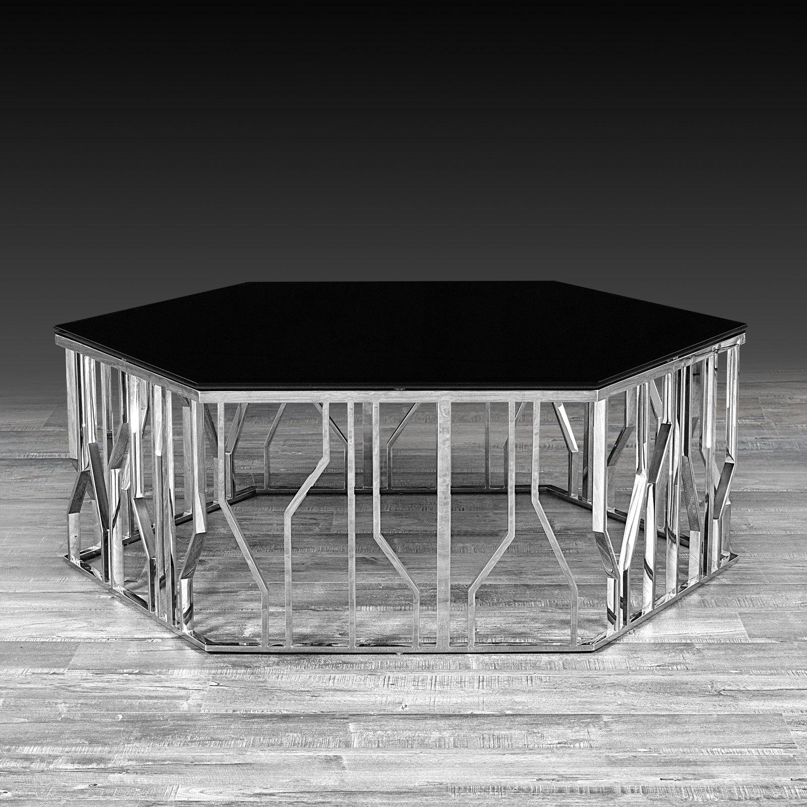 lorensia small silver modern coffee table