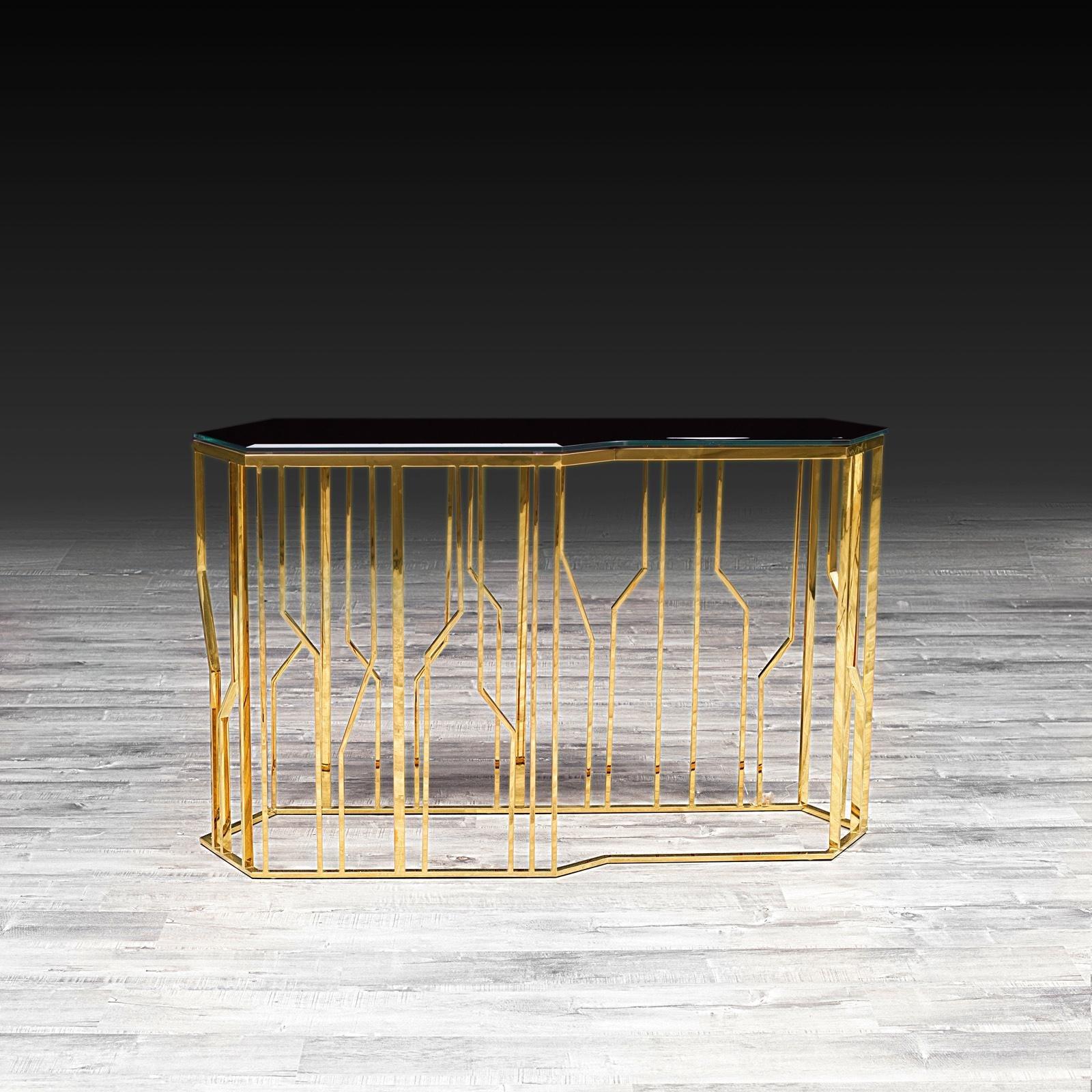 lorensia tgss glass modern console table