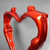 lovers heart red modern sculpture