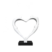 lovers heart white sculpture