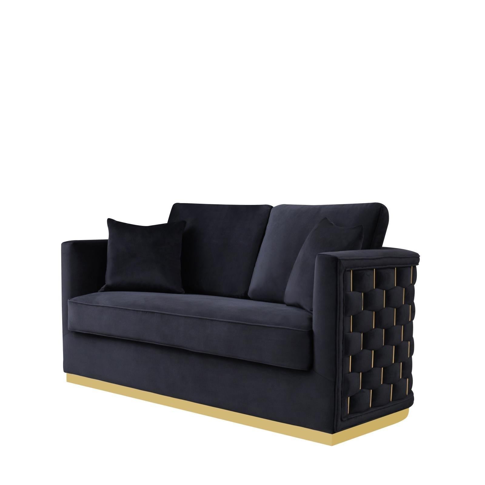 lucia gold black luxury 7 sofa set