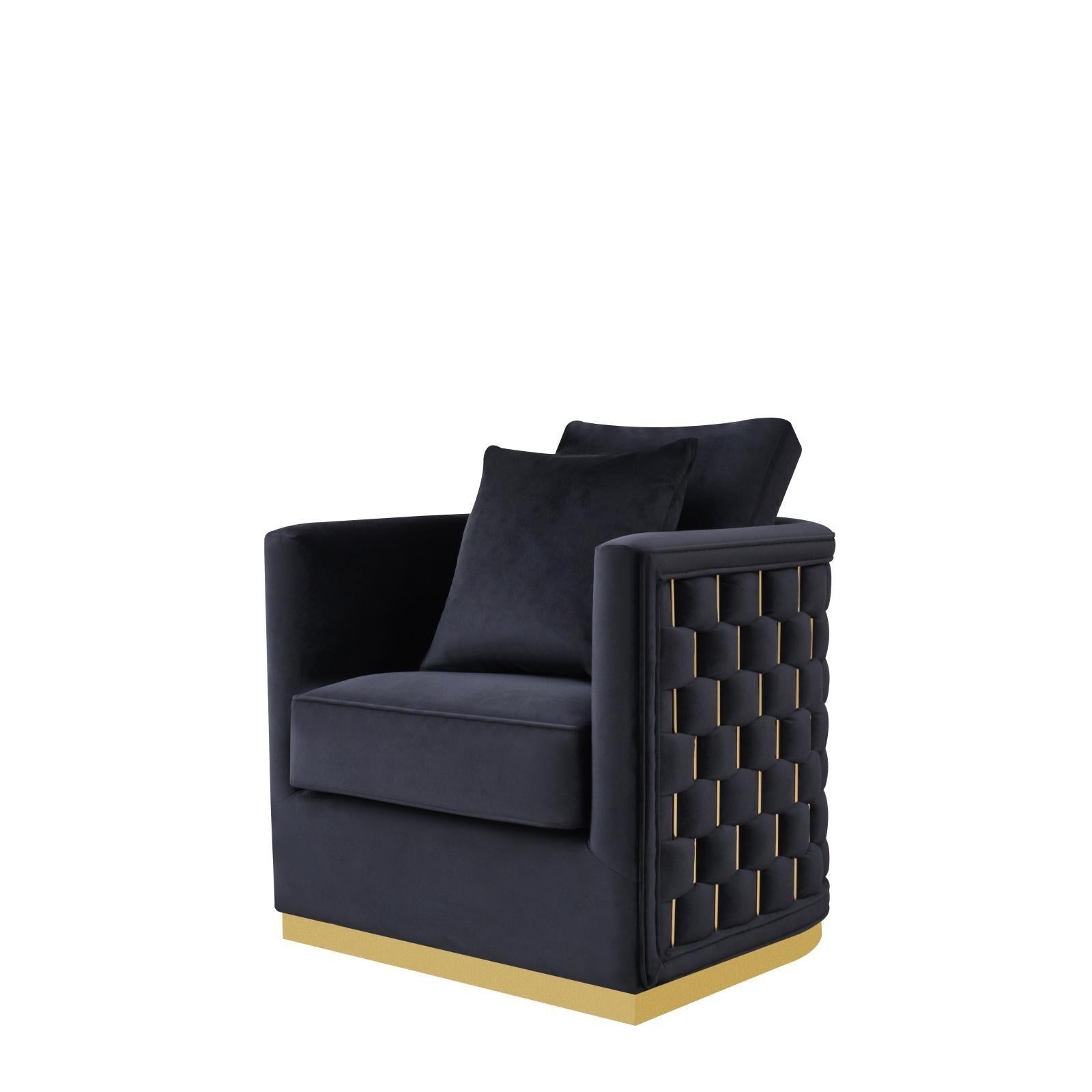 lucia gold black modern 8 sofa set