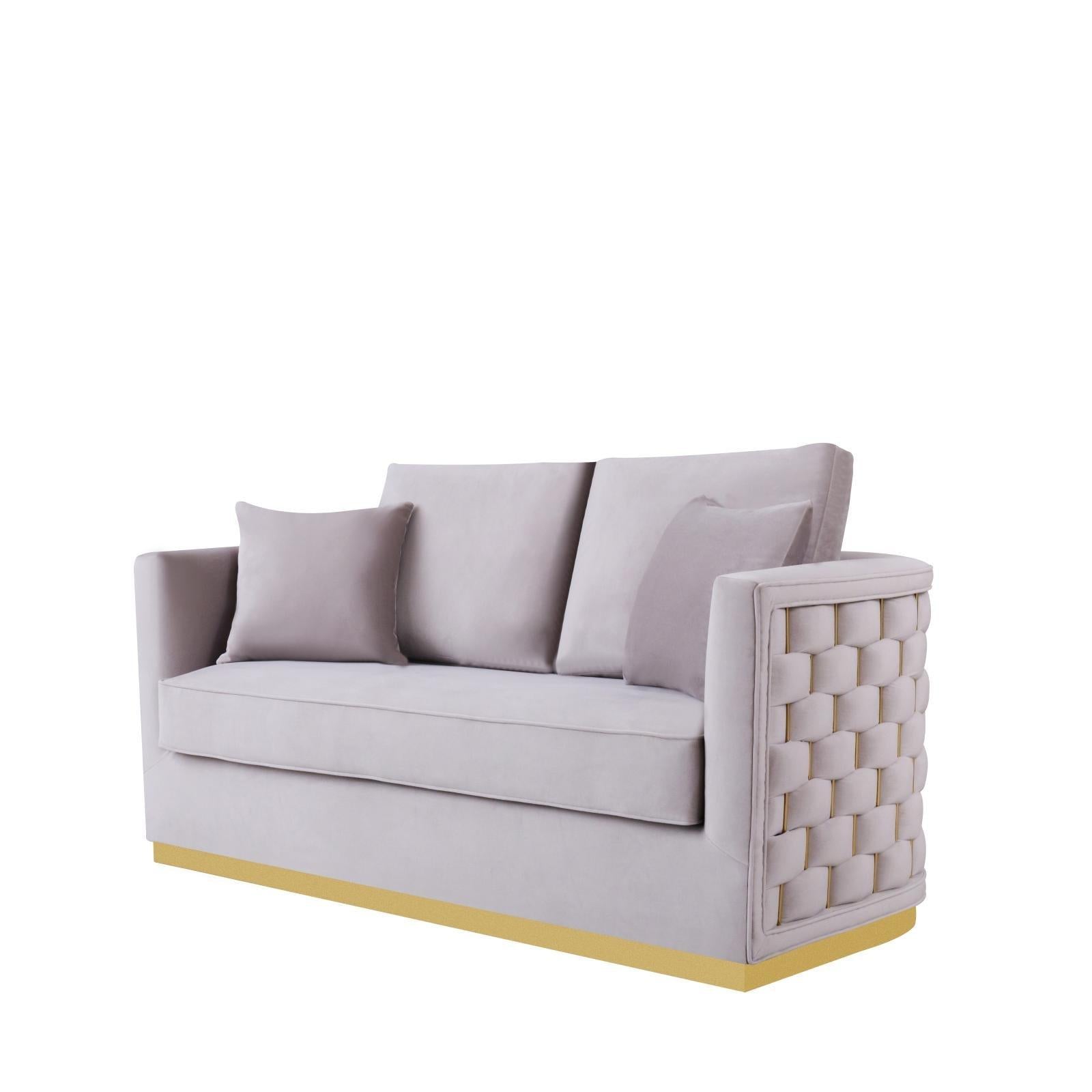 lucia gold silver gray modern 8 sofa set