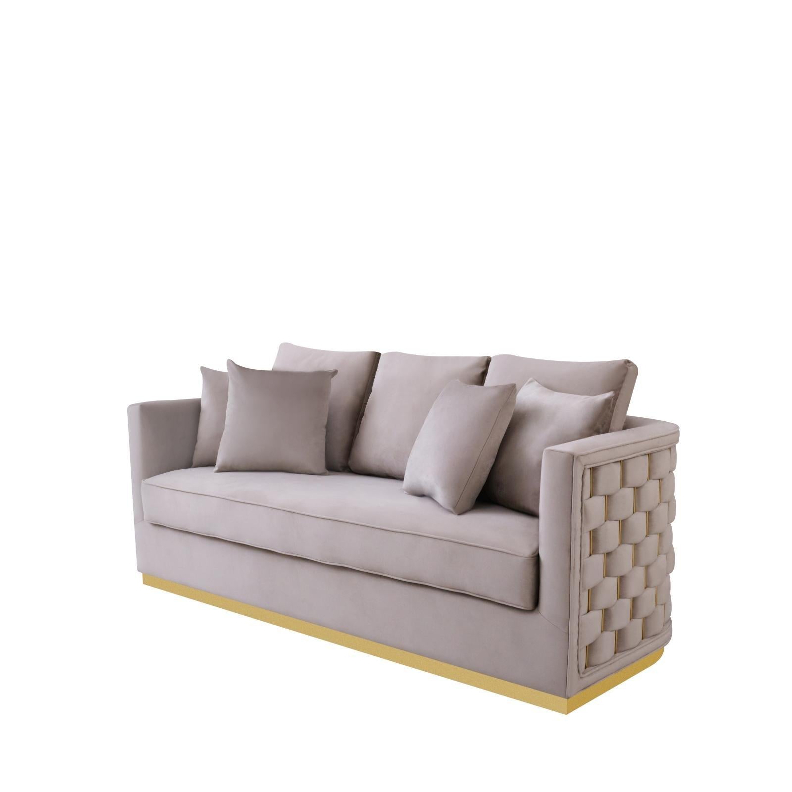 lucia gold taupe luxury 7 sofa set