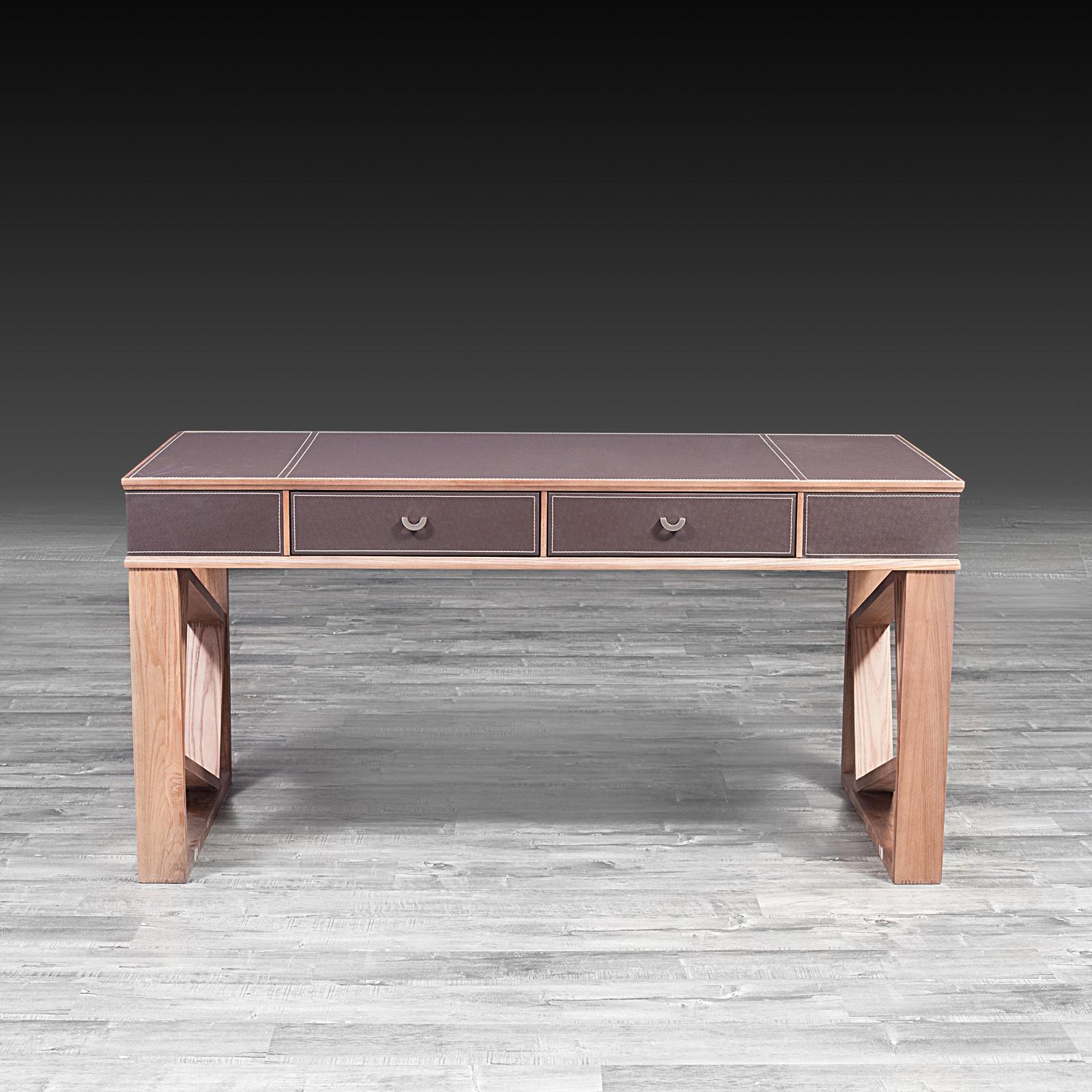 luigi brown modern office desk