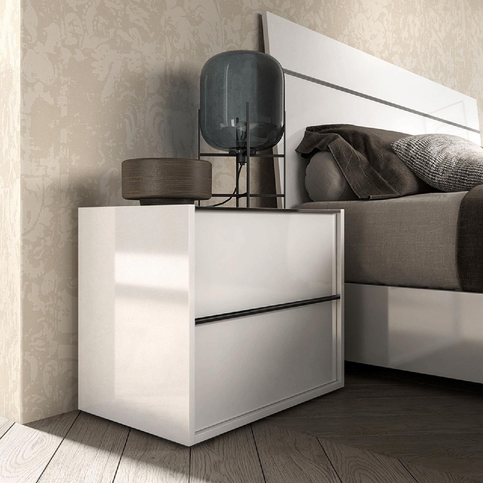 luna white modern night stand