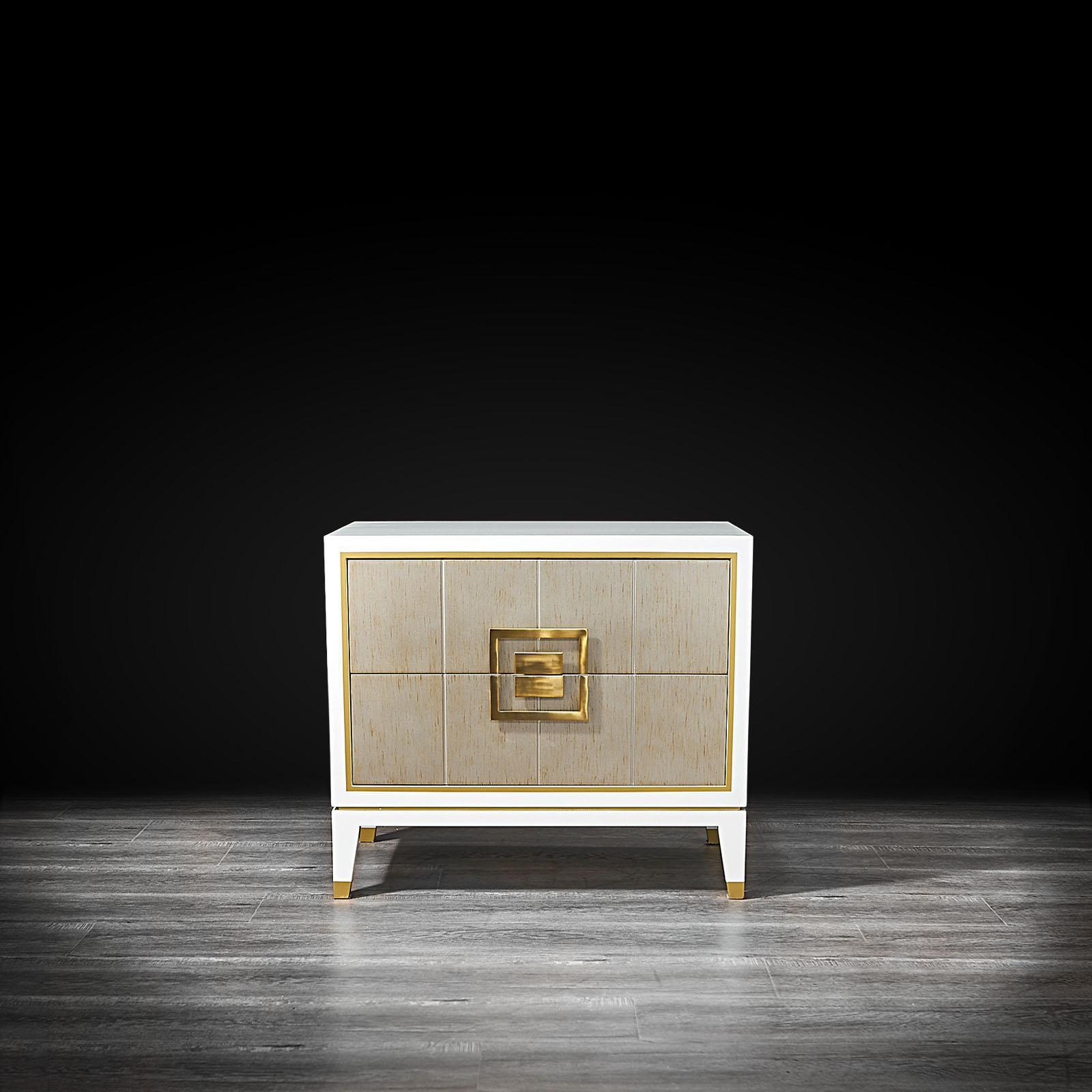 lustro white modern night stand