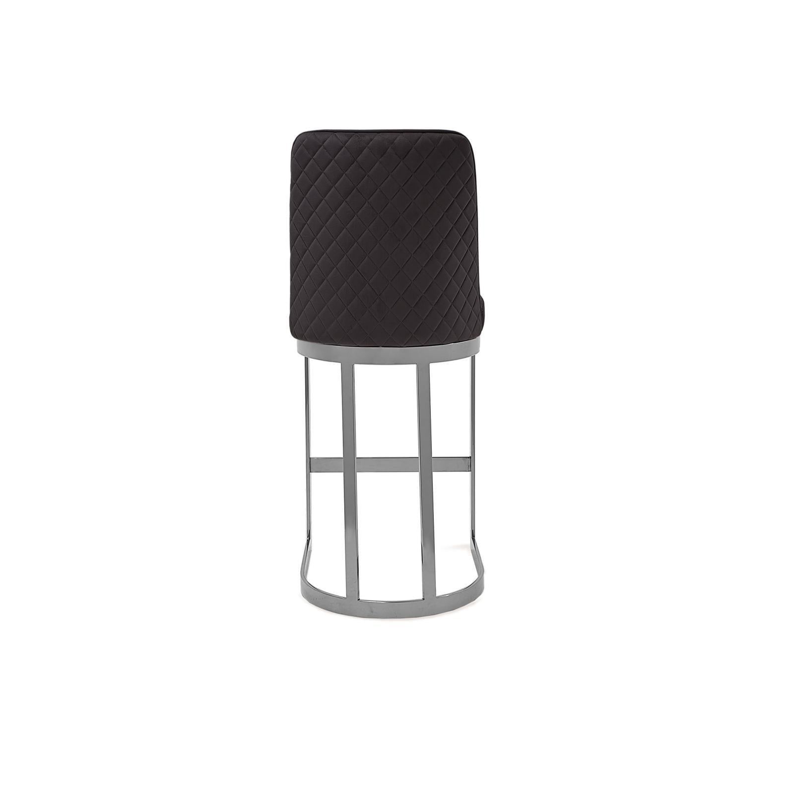 mariella silver black counter modern 8 bar stool