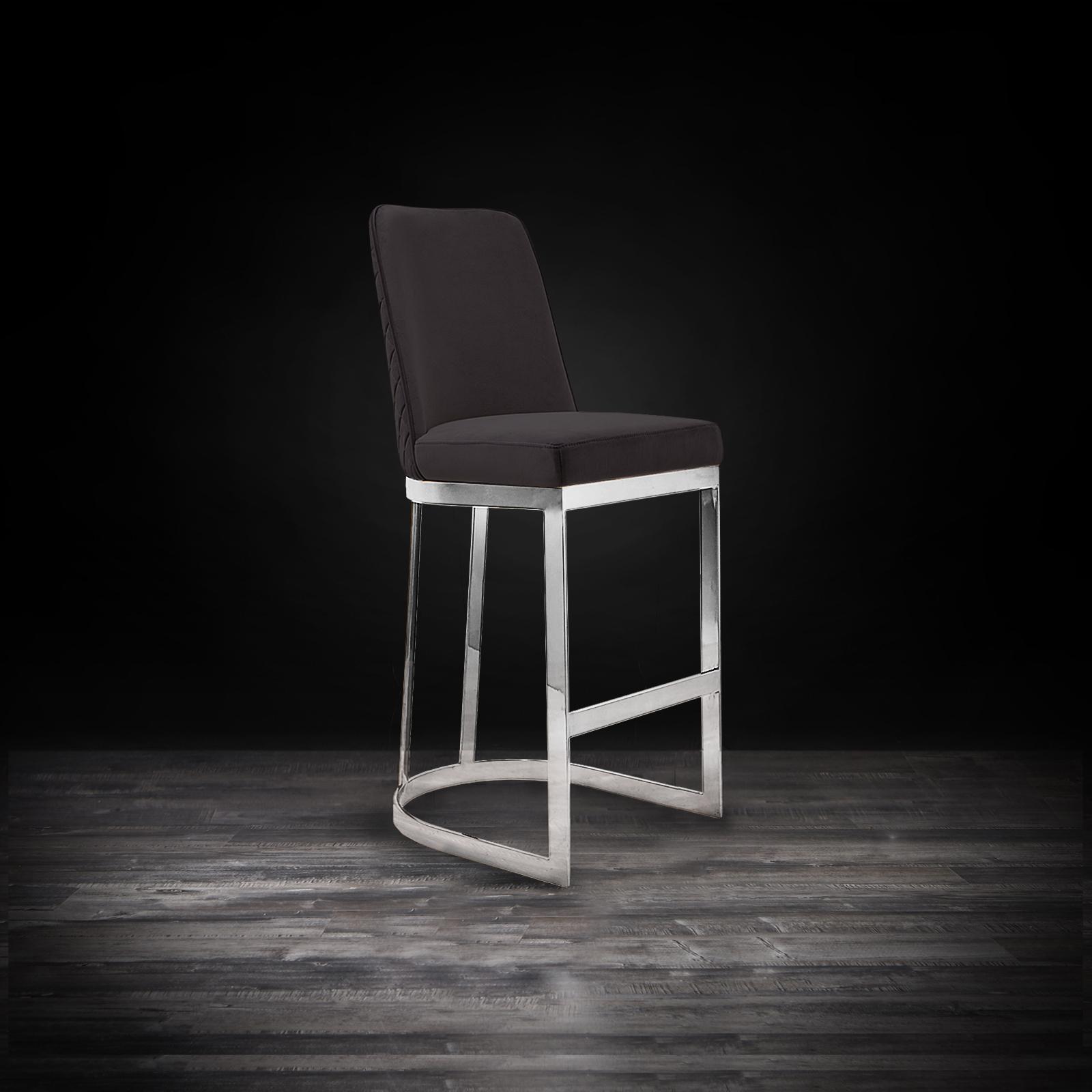 mariella silver black counter stylish bar stool