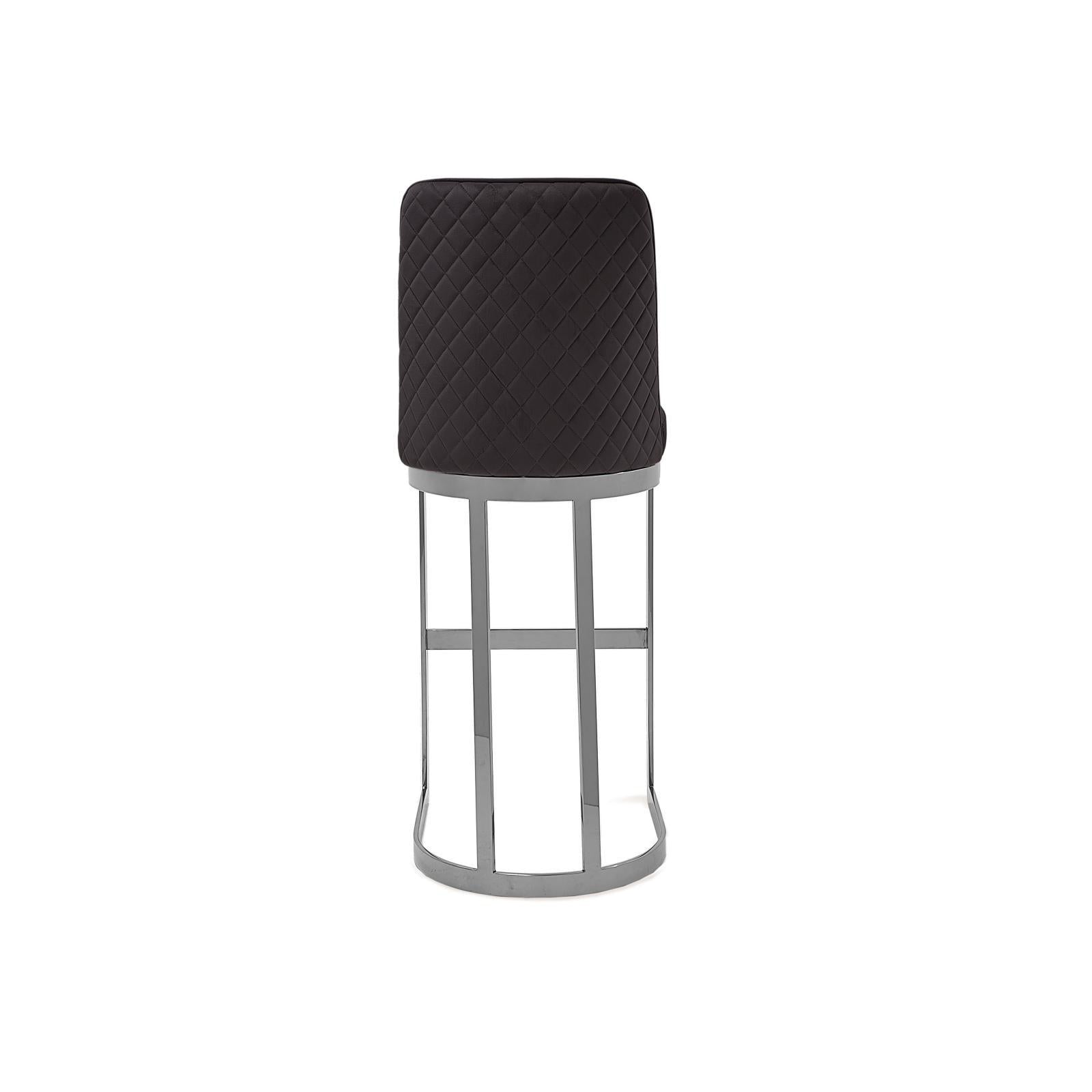 mariella silver black modern 8 bar stool