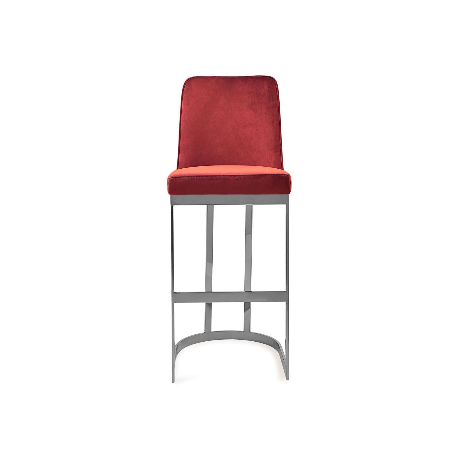 mariella silver burgundy bar stool