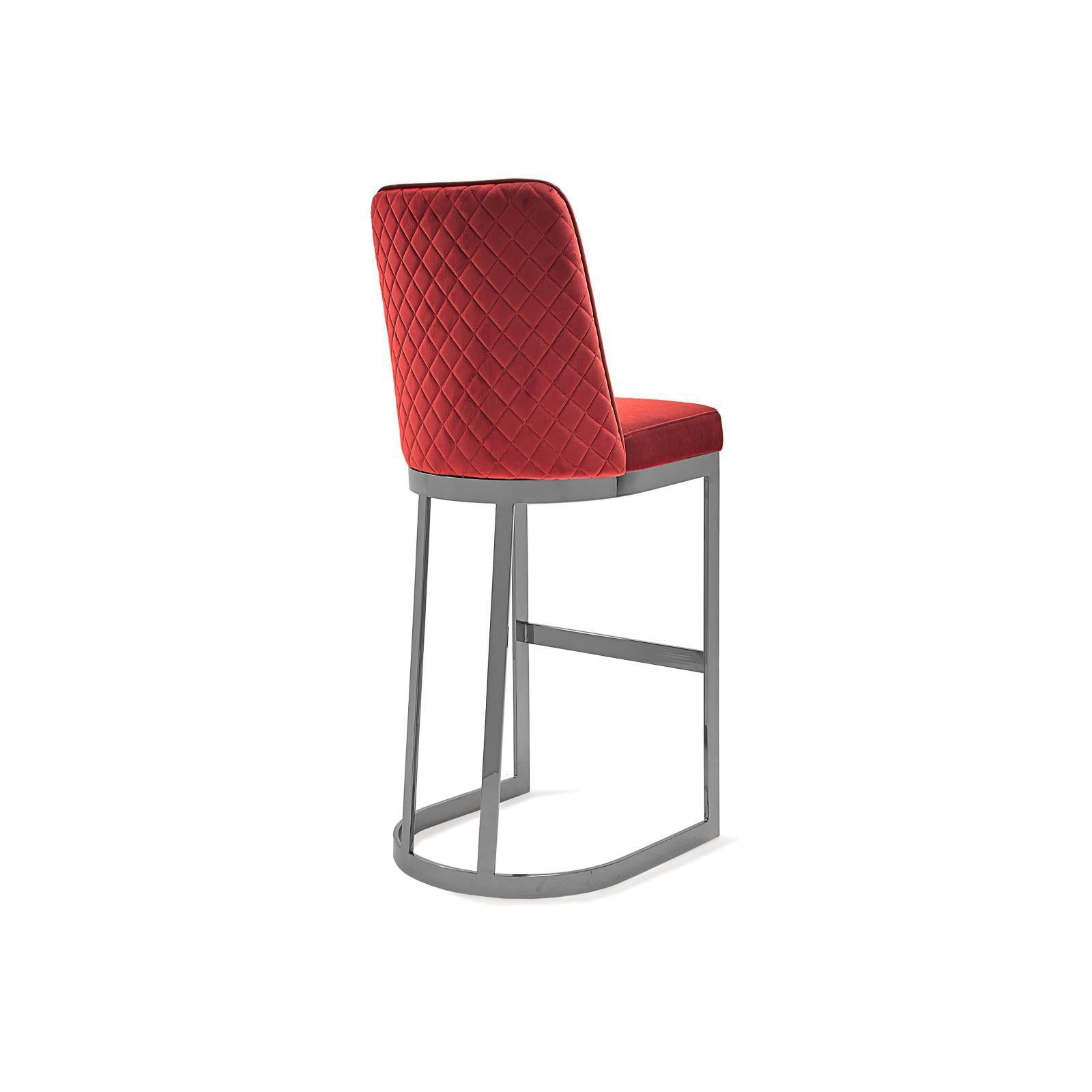 mariella silver burgundy luxury 7 bar stool