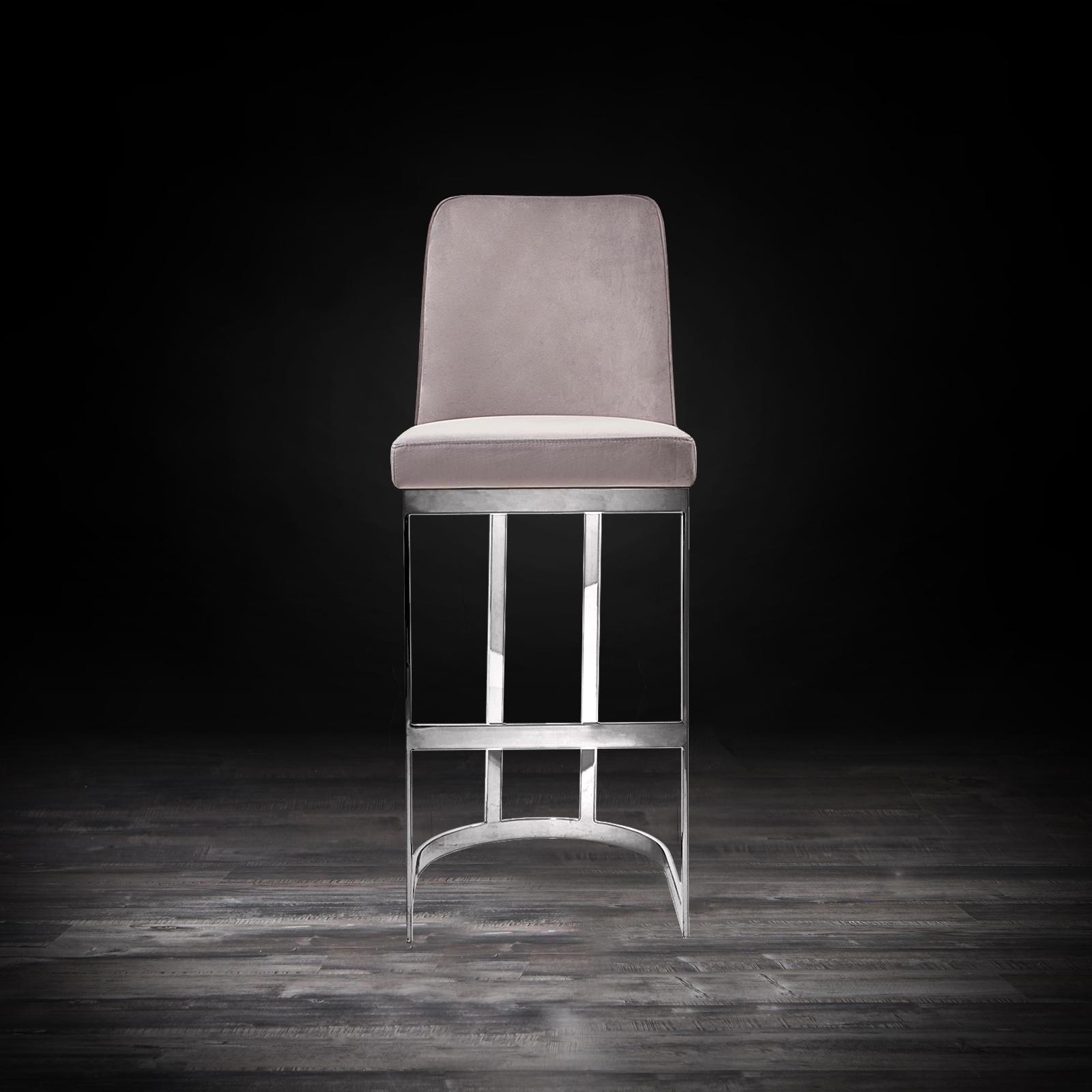 mariella silver gray modern bar stool