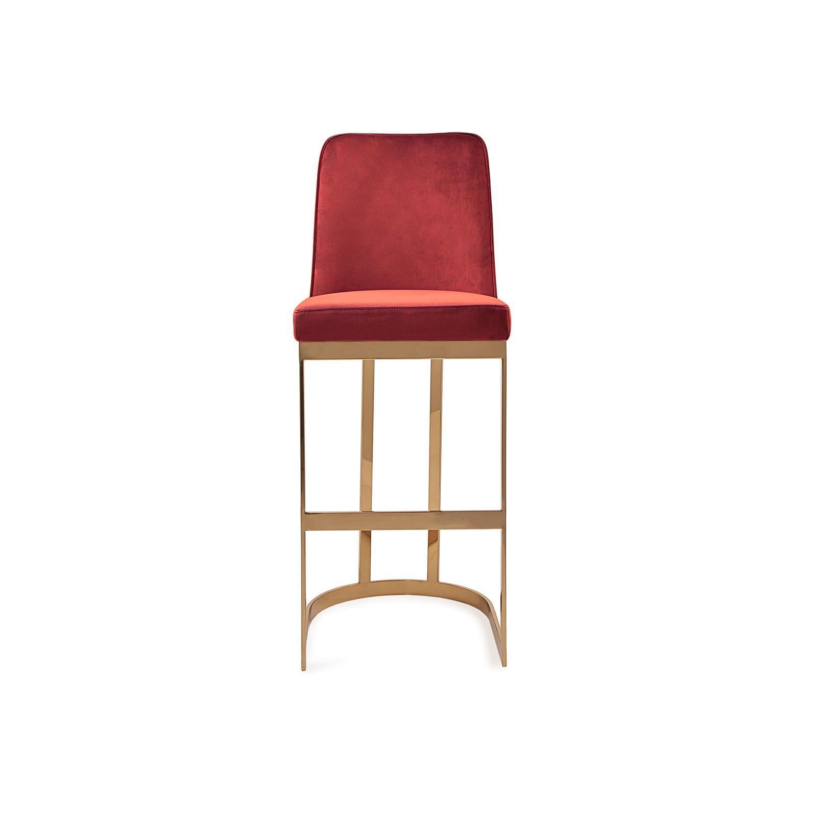 Mariella Burgundy Bar Stool