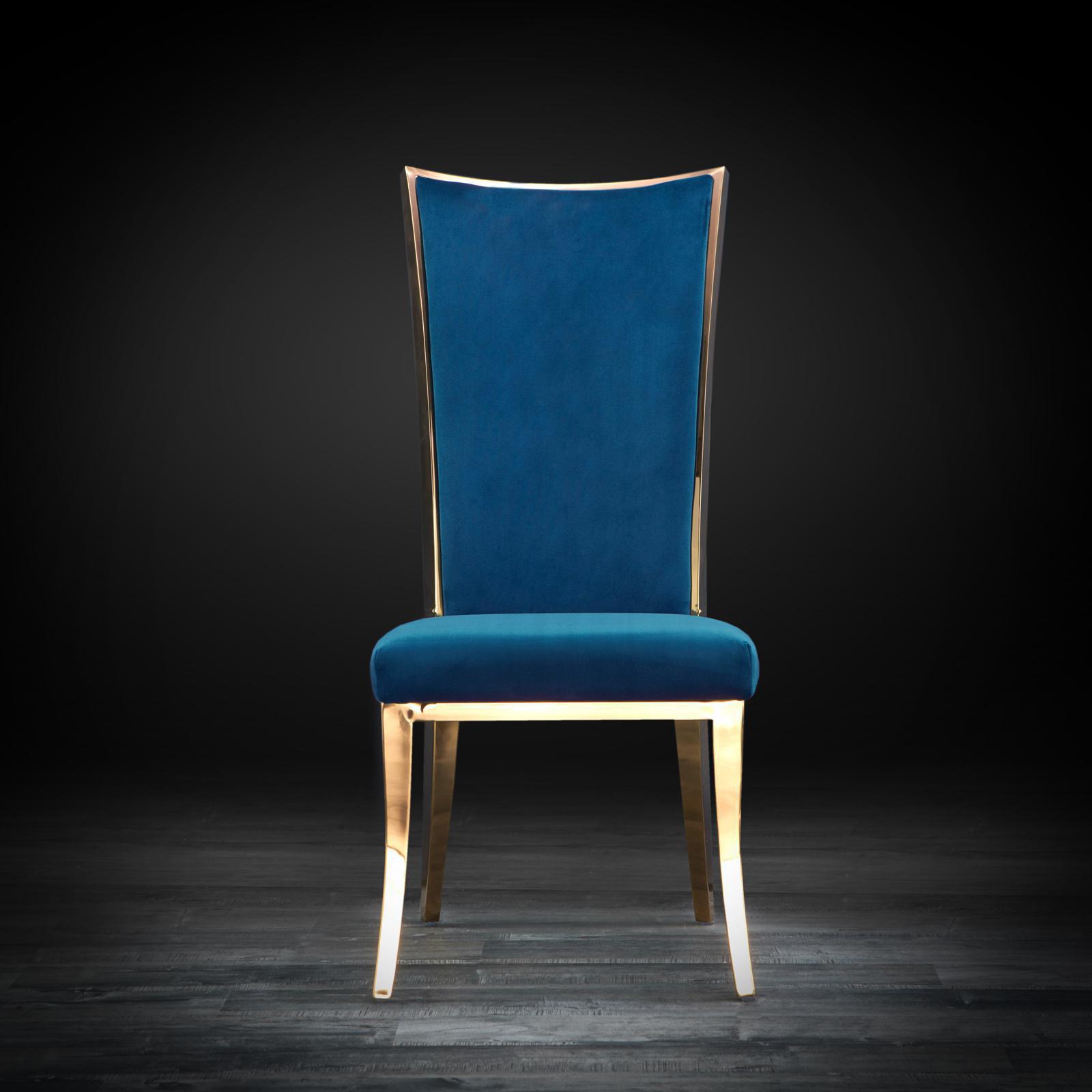 massimo rgss dark blue stylish dining chair