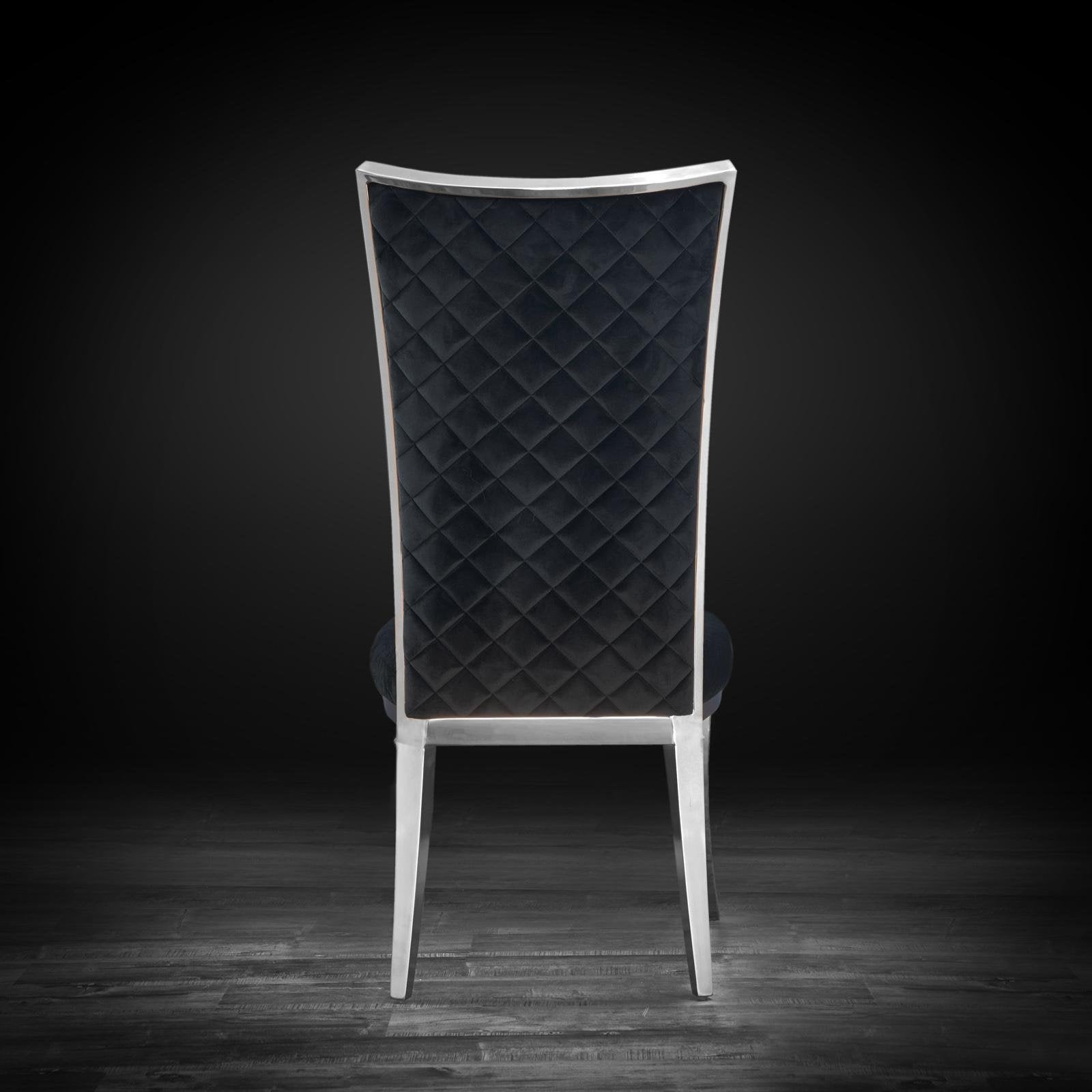 massimo silver black luxury dining chair