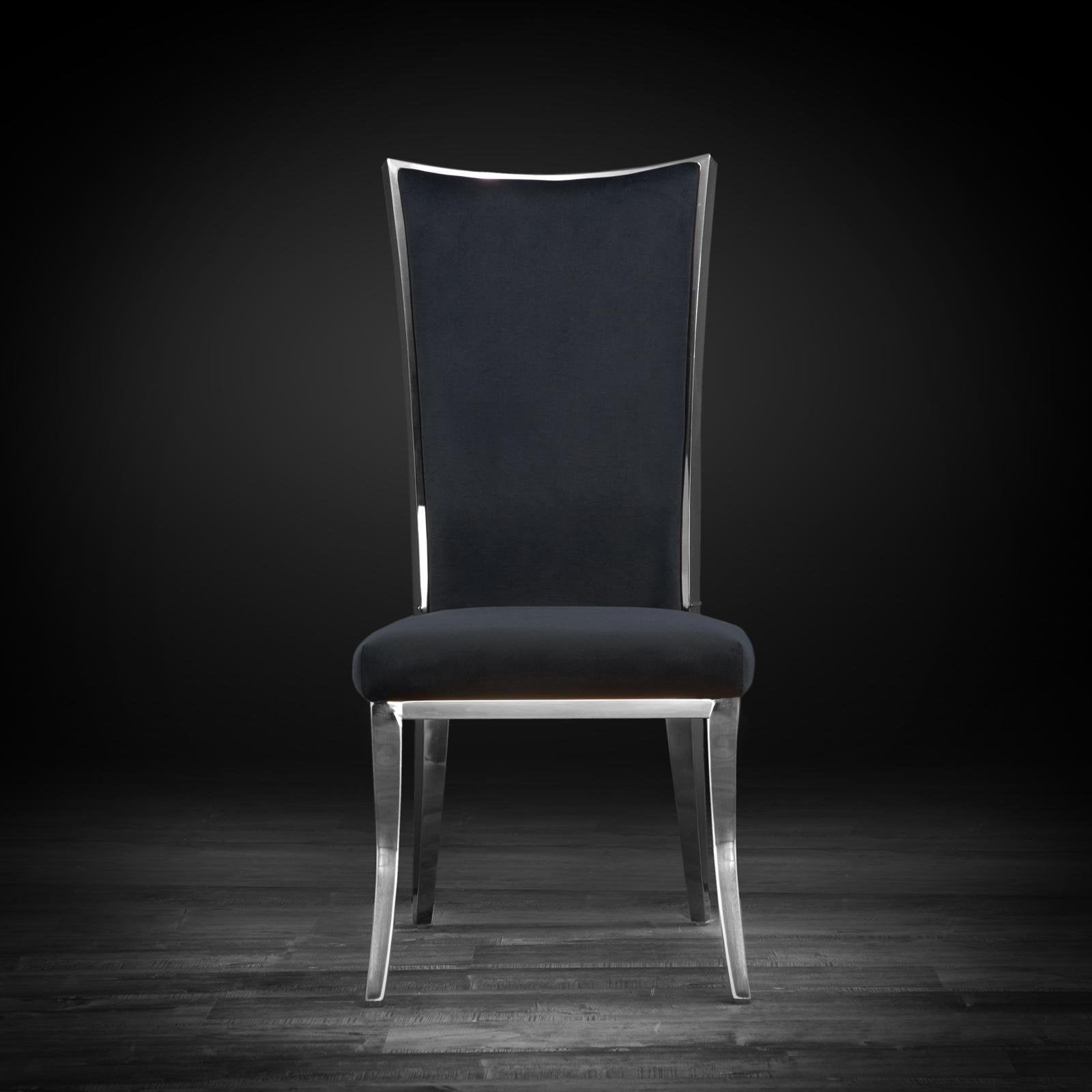 massimo silver black modern dining chair