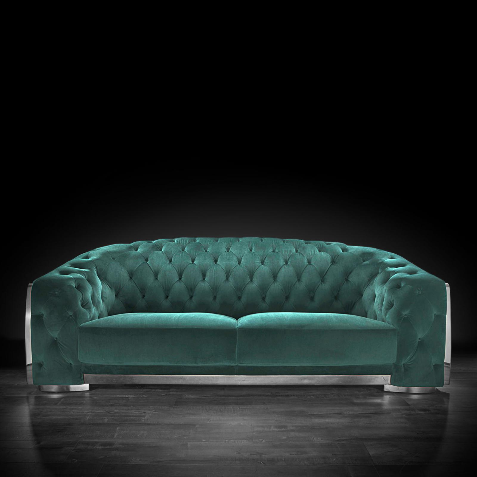 massimo silver dark green modern sofa set