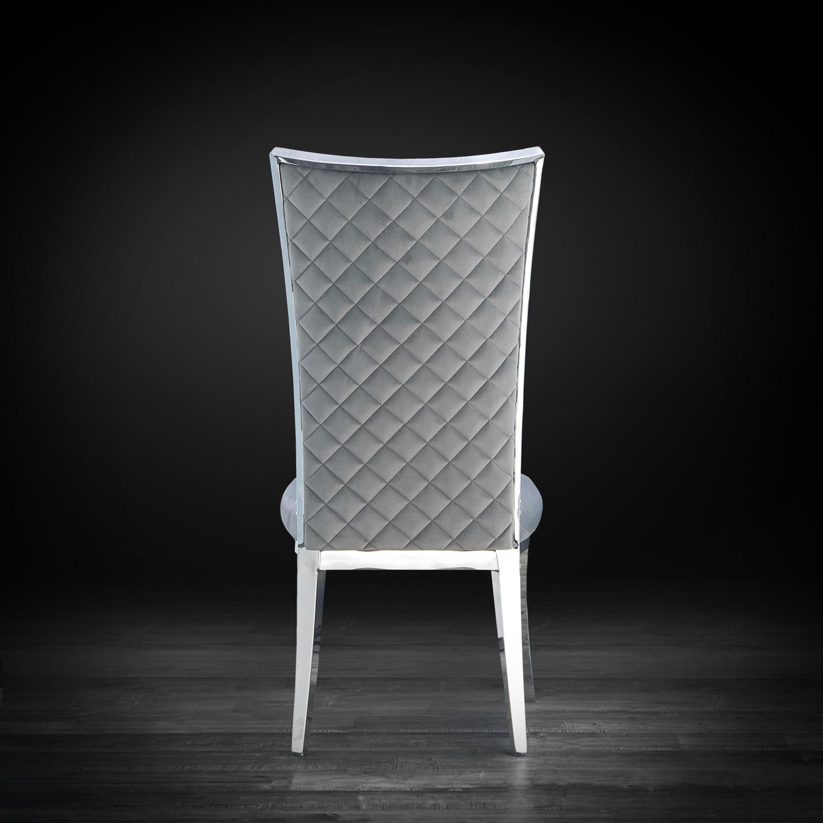 massimo silver gray luxury dining chair