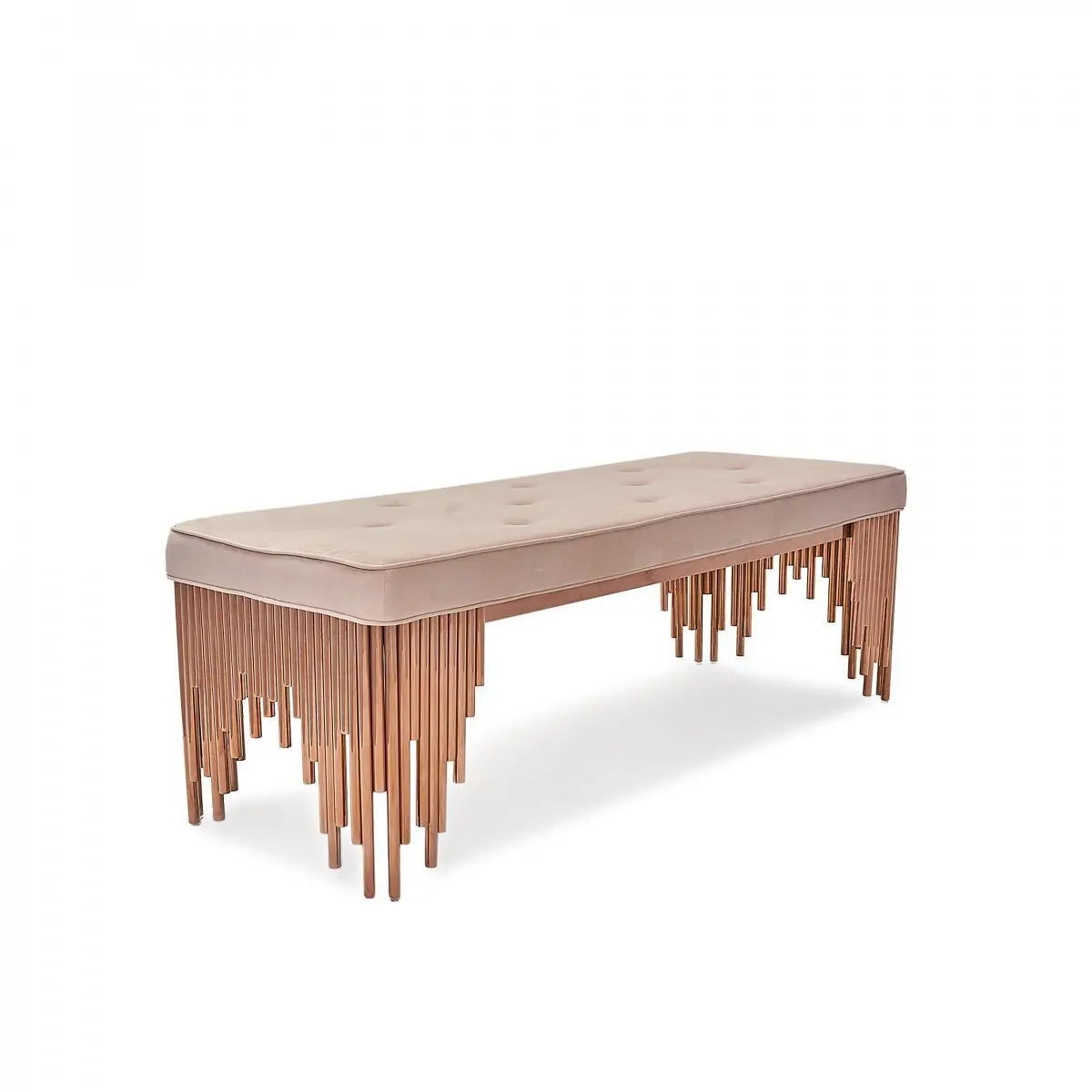 Mauris Bench Rose Gold | Beige - AllaModa Furniture