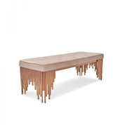 Mauris Bench Rose Gold | Beige - AllaModa Furniture