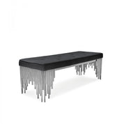 Mauris Bench Silver | Black - AllaModa Furniture