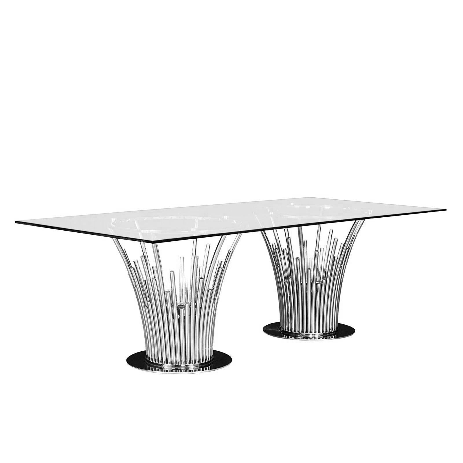 mauris rect silver dining table