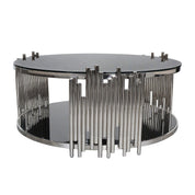 mauris round silver coffee table